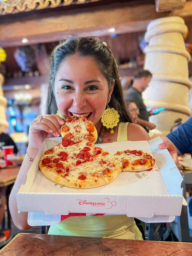 Mickey shaped Pizza at Disneyland Paris